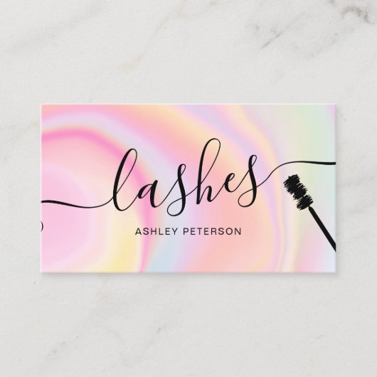 ピンクのガーリー虹のユニコーン大理石のブラシ 名刺 (正面)