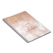 ピンクのガーリー金ゴールドが姪に伯母の手紙をきらきらさせる ノートブック (右側)