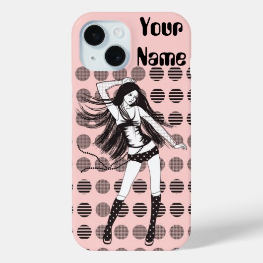 ピンクのガールフレンド ダンサー Case-Mate iPhoneケース (裏面)