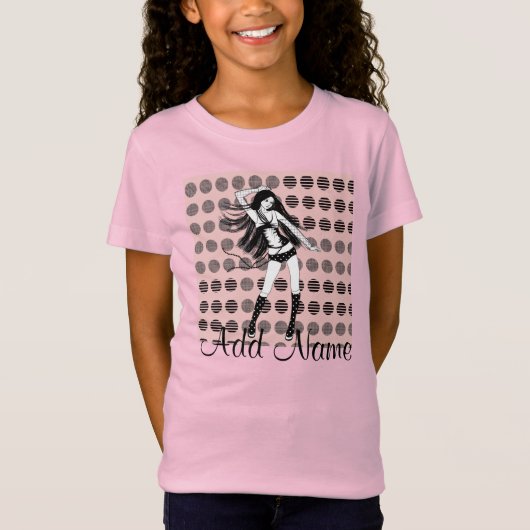 ピンクのガールフレンド ダンサー Tシャツ (正面)