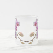 ピンクのガ蘭-コチョウラン フロストグラスマグカップ (中央)