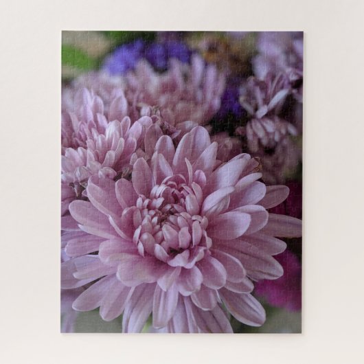 ピンクのキクの花の写真 ジグソーパズル (縦)