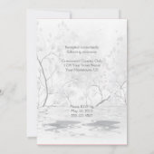 ピンクのキスするスワンの結婚式招待状 招待状 (裏面)