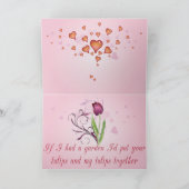 ピンクのキスをする唇のバレンタインデー シーズンカード (内部)