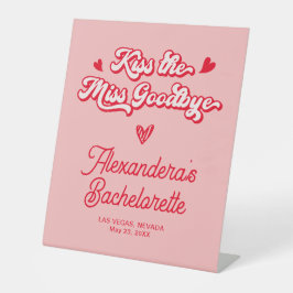 ピンクのキスザ恋しく思バイ別のバチェロレッテサイン 台座サイン