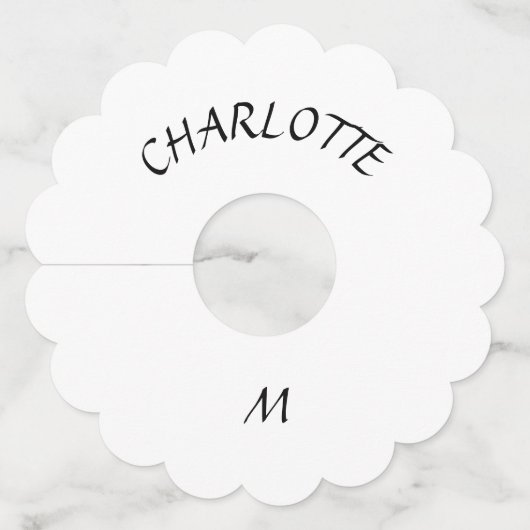 ピンクのキダチシャクヤクの花 ワイングラスタグ (裏面)