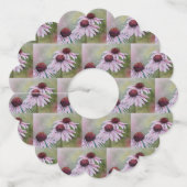 ピンクのキダチハーブの花 ワイングラスタグ (正面)