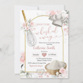 ピンクのキッチンへ誘われる ブライダルシャワー 招待状 (正面)