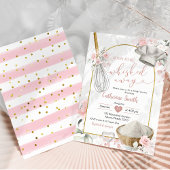 ピンクのキッチンへ誘われる ブライダルシャワー 招待状