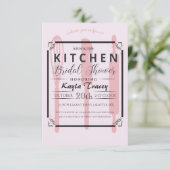 ピンクのキッチン ストック ブライズシャワー 招待状 (スタンド正面)