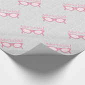 ピンクのキャッツ・アイガラス-それを個人化して下さい ラッピングペーパー (角)