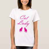 ピンクのキャットレディ Tシャツ (正面)