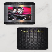 ピンクのキャデラックのクロムグリル 名刺 (正面/裏面)