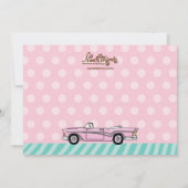 ピンクのキャデラックを持つバチェロレッテの招待状 招待状 (裏面)