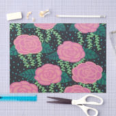 ピンクのキャベツバラオンブラック 薄葉紙 (クラフト)