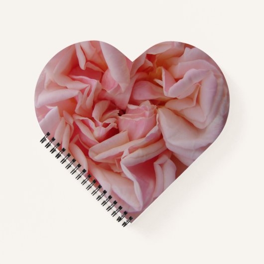 ピンクのキャベツバラヴィンテージ花赤面花なし ノートブック (正面)