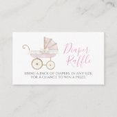 ピンクのキャリッジおむつラッフルカード エンクロージャーカード (正面)