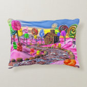 ピンクのキャンディランド アクセントクッション (正面)