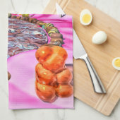 ピンクのキャンディランド キッチンタオル (四つ折り)