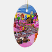 ピンクのキャンディランド セラミックオーナメント (右)