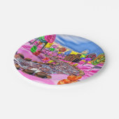 ピンクのキャンディランド –  ペーパープレート (アングル)