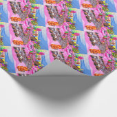 ピンクのキャンディランド ラッピングペーパー (角)
