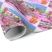 ピンクのキャンディランド ラッピングペーパー (ロールコーナー)