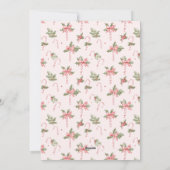 ピンクのキャンディーケーンの壁紙の写真 ホリデーカード (裏面)