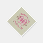 ピンクのキャンディーケーン クリスマスクラブ クリスマスシーズン スタンダードカクテルナプキン (角)