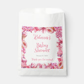 ピンクのキャンディーフレームの女の子ベイビーシャワー フェイバーバッグ (正面)