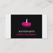 ピンクのキャンドル、キャンドル&ソープメーカー 名刺 (正面)