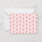 ピンクのキュートなキャンディーケーンのメモカード ノートカード (裏面)