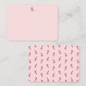 ピンクのキュートなキャンディーケーンのメモカード ノートカード (正面/裏面)