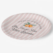 ピンクのキュートなメインスクイーズ シトラス ブライダルシャワー ペーパープレート (アングル)