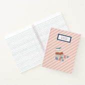 ピンクのキュートなモノグラムストライプ柄がガーリー ノートブック (内部)