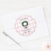 ピンクのキュートな女子ゴルフ2歳の誕生日 ラウンドシール (封筒)