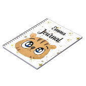 ピンクのキュートな小さな虎 ノートブック (左側)