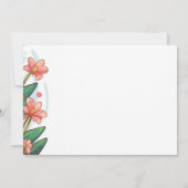 ピンクのキュートな恐竜の女の子のベビーシャワー 招待状 (裏面)