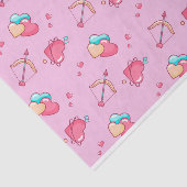 ピンクのキューピッドの矢とハートの模様のバレンタインデー 薄葉紙 (詳細)