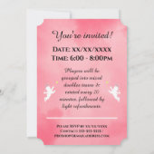 ピンクのキューピッド テニスプレーヤー イベント 招待状 (裏面)