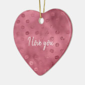 ピンクのキラキラした唇 セラミックオーナメント (左)