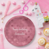 ピンクのキラキラした唇 ペーパープレート (パーティー)