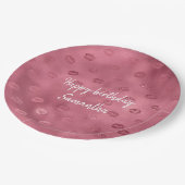 ピンクのキラキラした唇 ペーパープレート (アングル)