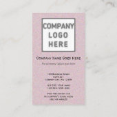 ピンクのキラキラのフォトロゴ両面の縦線 名刺 (裏面)