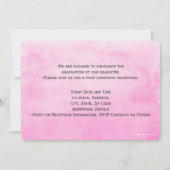 ピンクのキリスト教の聖句カスタムの写真卒業 案内状 (裏面)