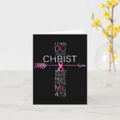 ピンクのキリスト教乳がん宗教聖書を越える カード (黄色い花)