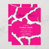 ピンクのキリン柄のブライダルシャワー招待状 招待状 (正面/裏面)