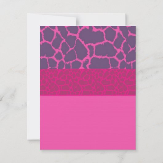 ピンクのキリン柄のブライダルシャワー招待状 招待状 (裏面)