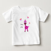 ピンクのキリン ベビーTシャツ (正面)