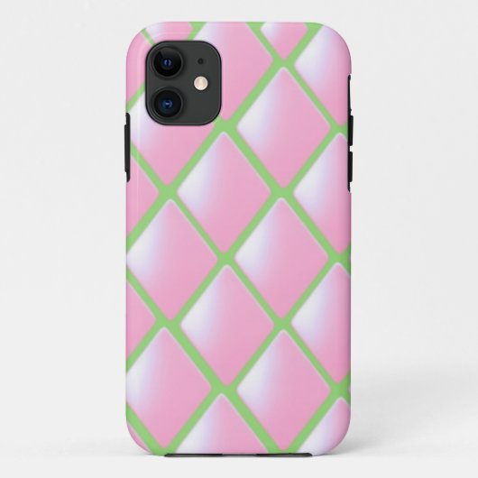ピンクのキルティングダイヤモンド柄 Case-Mate iPhoneケース (裏面)